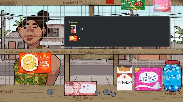 A customer ordering groceries at the store